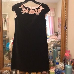 A Biscotti black velvet dress